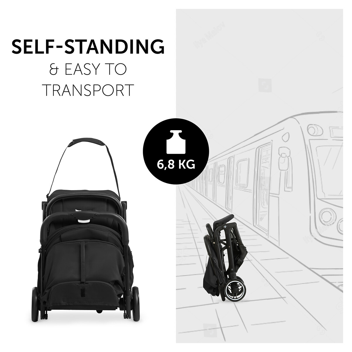 Travel N Care Pushchair black, HAUCK