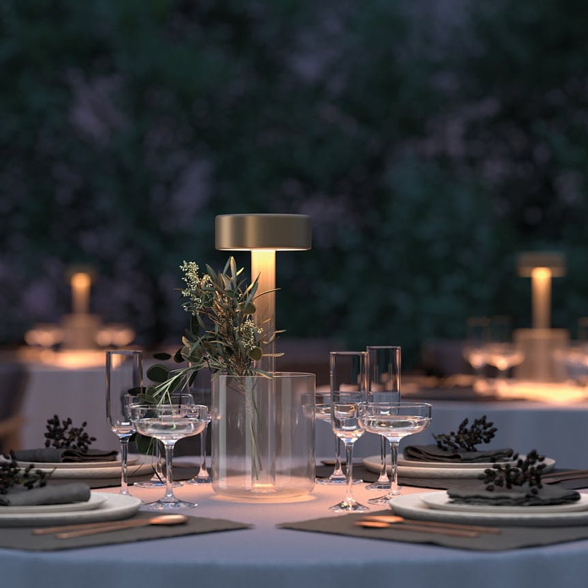 Lampe d'appoint sans fil avec vase ALMA doré, PIER IMPORT