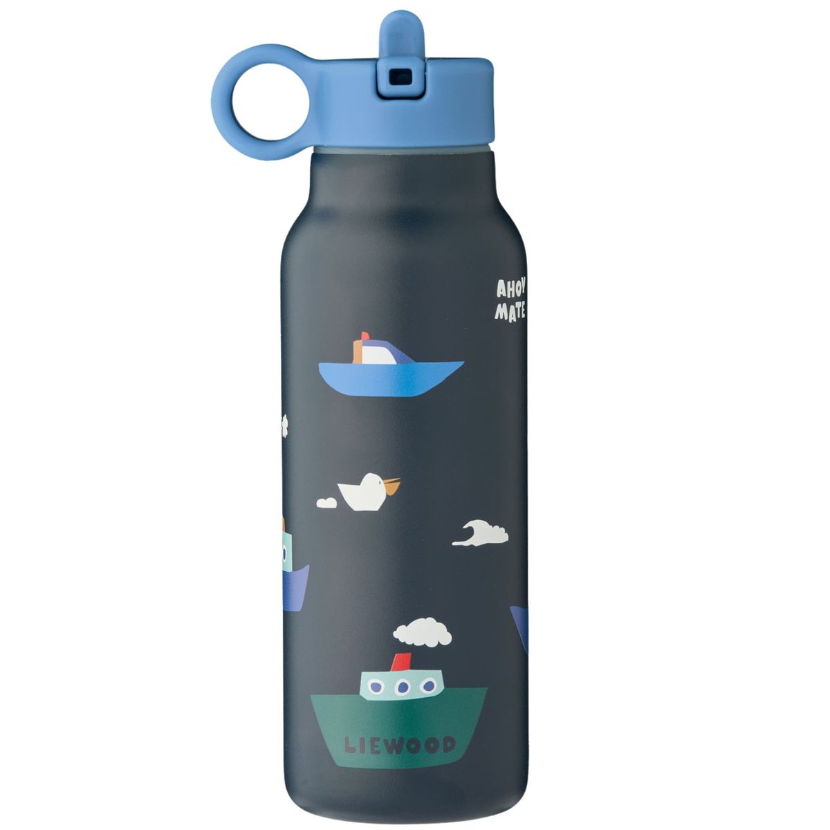 Gourde isotherme Falk bleu, blanc, vert, LIEWOOD