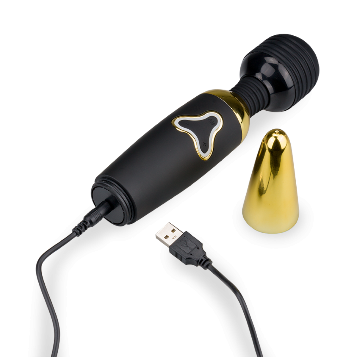 Vibro fantasy wand puissant 7 modes USB noir, LOVE AND VIBES