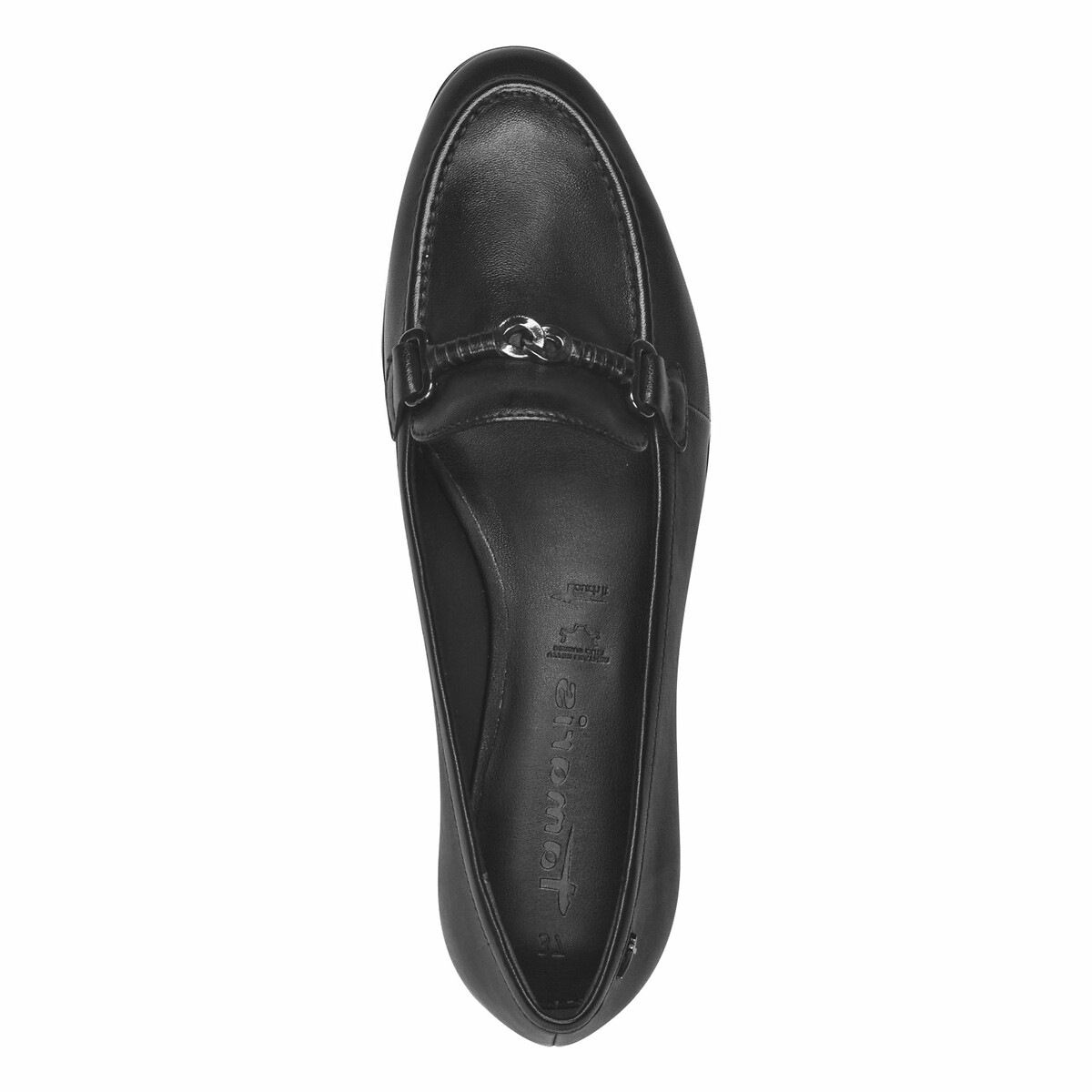 Mocassins en cuir noir, TAMARIS