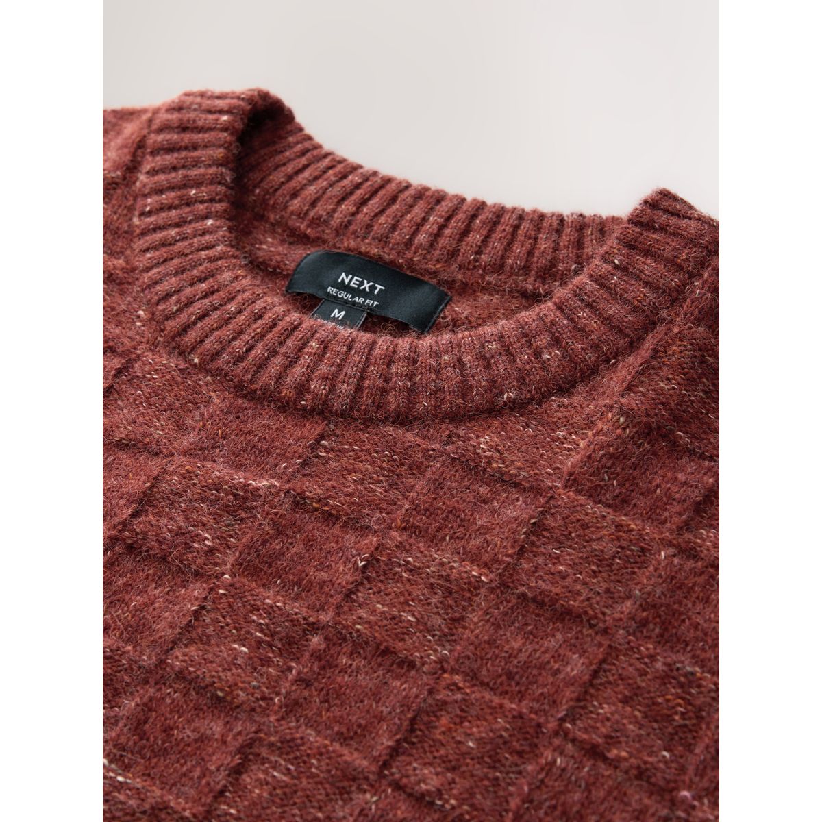 Pull ras du cou texturé orange rouillé, NEXT