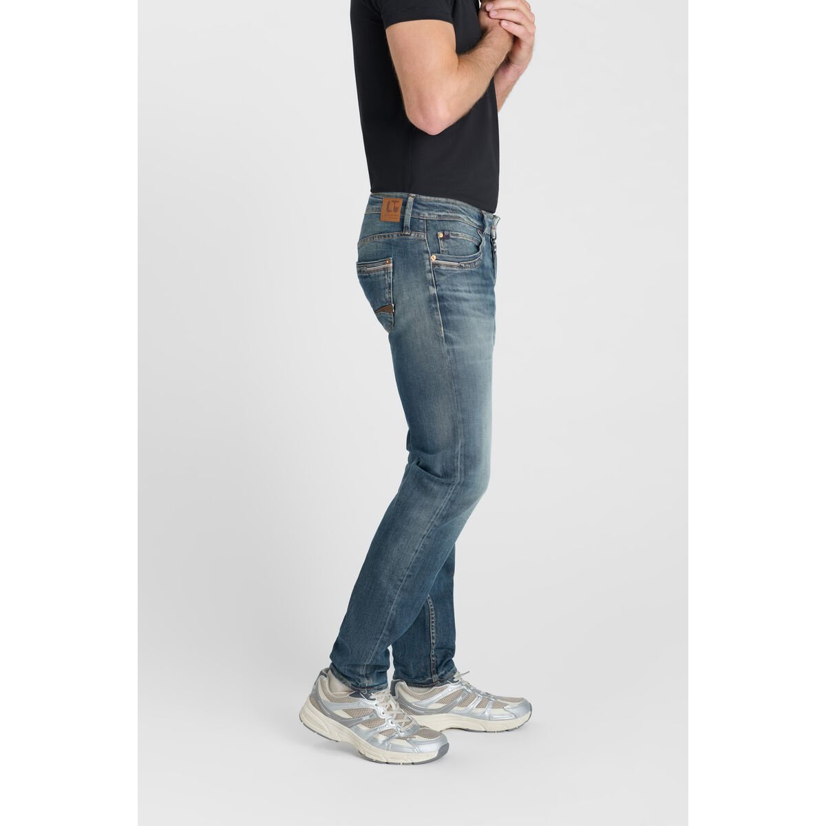 Jeans slim stretch 700/11, longueur 34 blue/beige, LE TEMPS DES CERISES