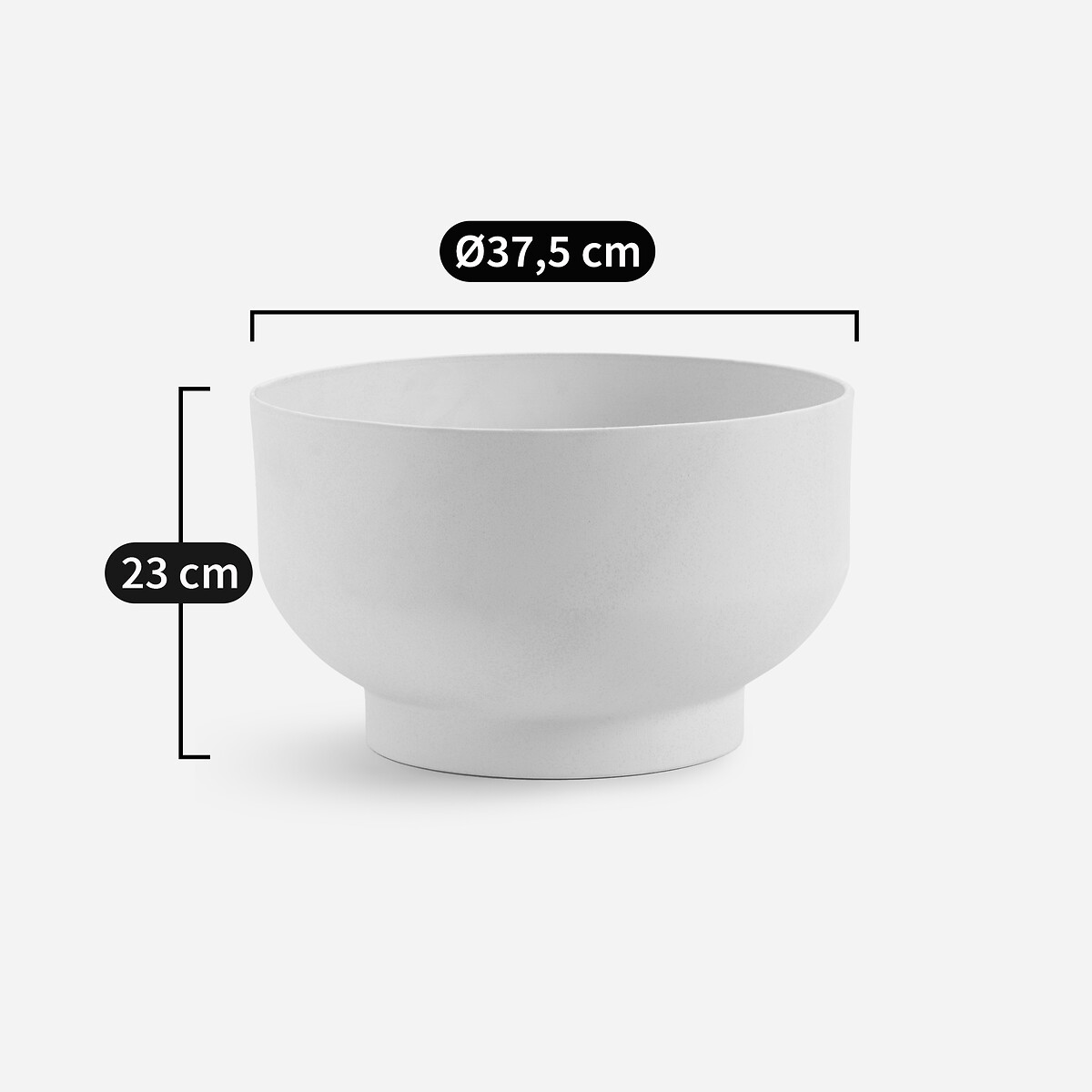 Cache pot en faïence, hauteur 23 cm, Florian blanc, AM.PM