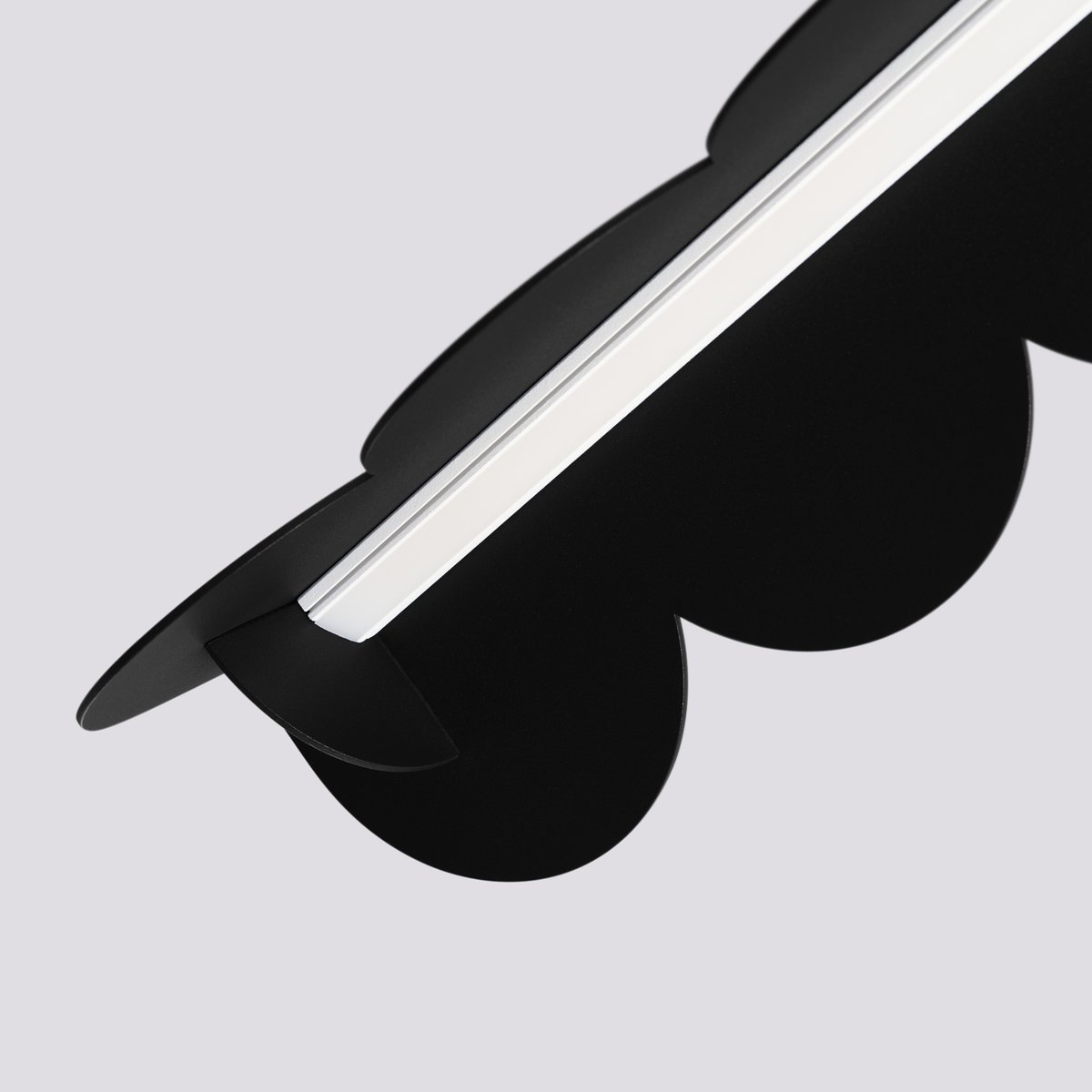 Suspension Aluminium Noir LED 1 Biscuit noir, EDEN
