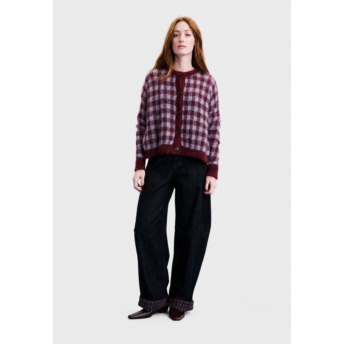 Cardigan Aomori en mohair AOMORI bordeaux, FRNCH