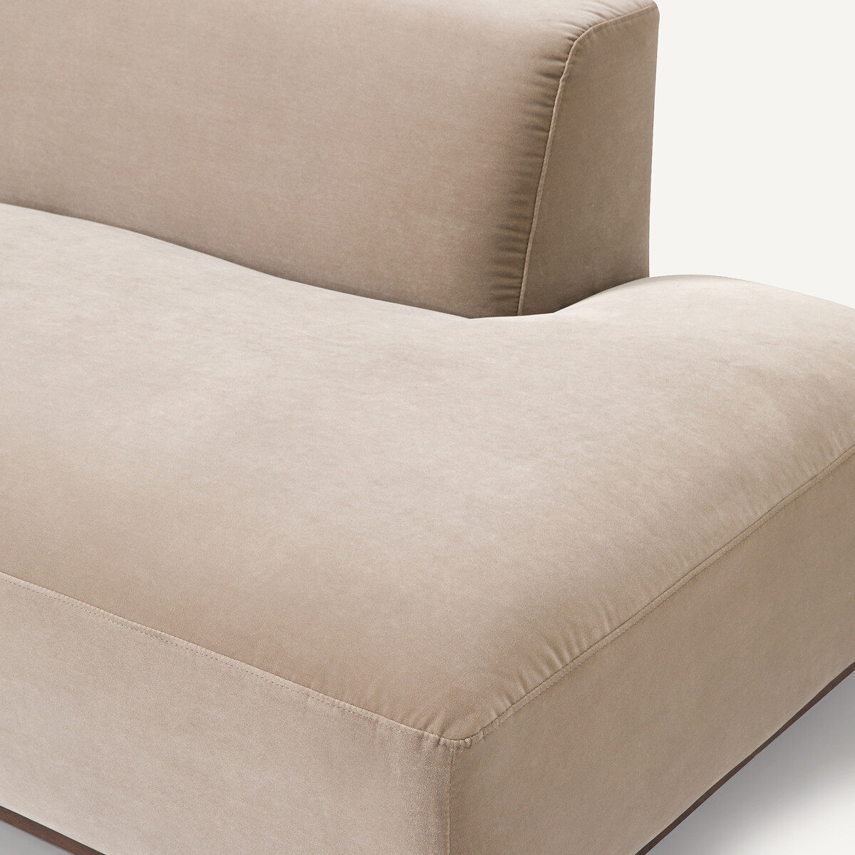 Divano angolo sinistro XL velluto, Jacopo beige cendré, AM.PM