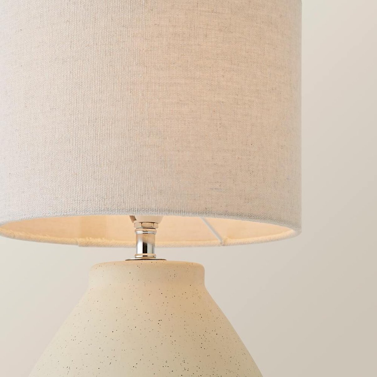 Felipe Ceramic Rechargeable Table Lamp with Neutral Shade cream, SO'HOME