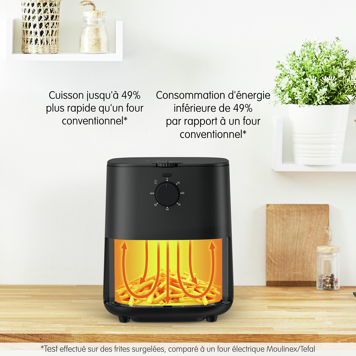 Friteuse sans huile Easy Fry essential EZ130810 noir, MOULINEX