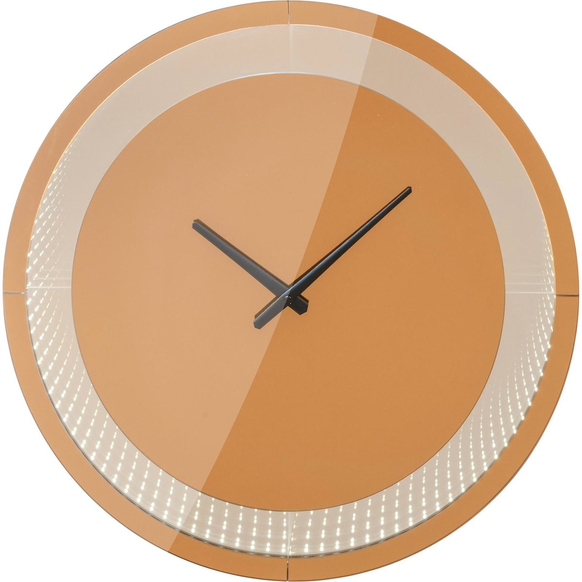 Horloge murale LED miroir effet infini brun chaud, RECOLLECTION