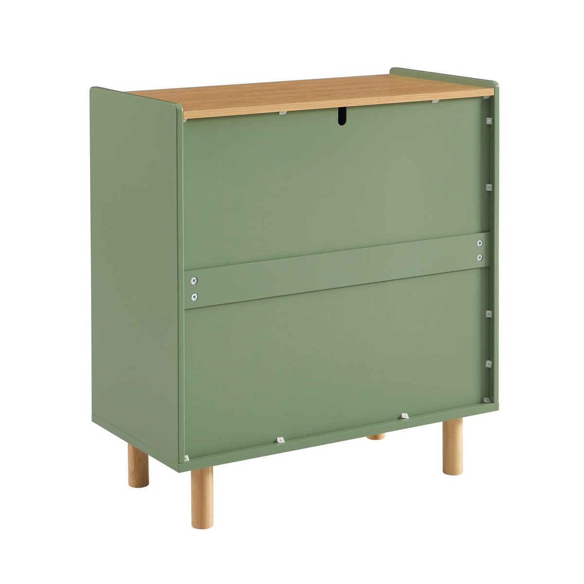 Commode enfant 3 tiroirs AURA vert et chêne clair, BAÏTA