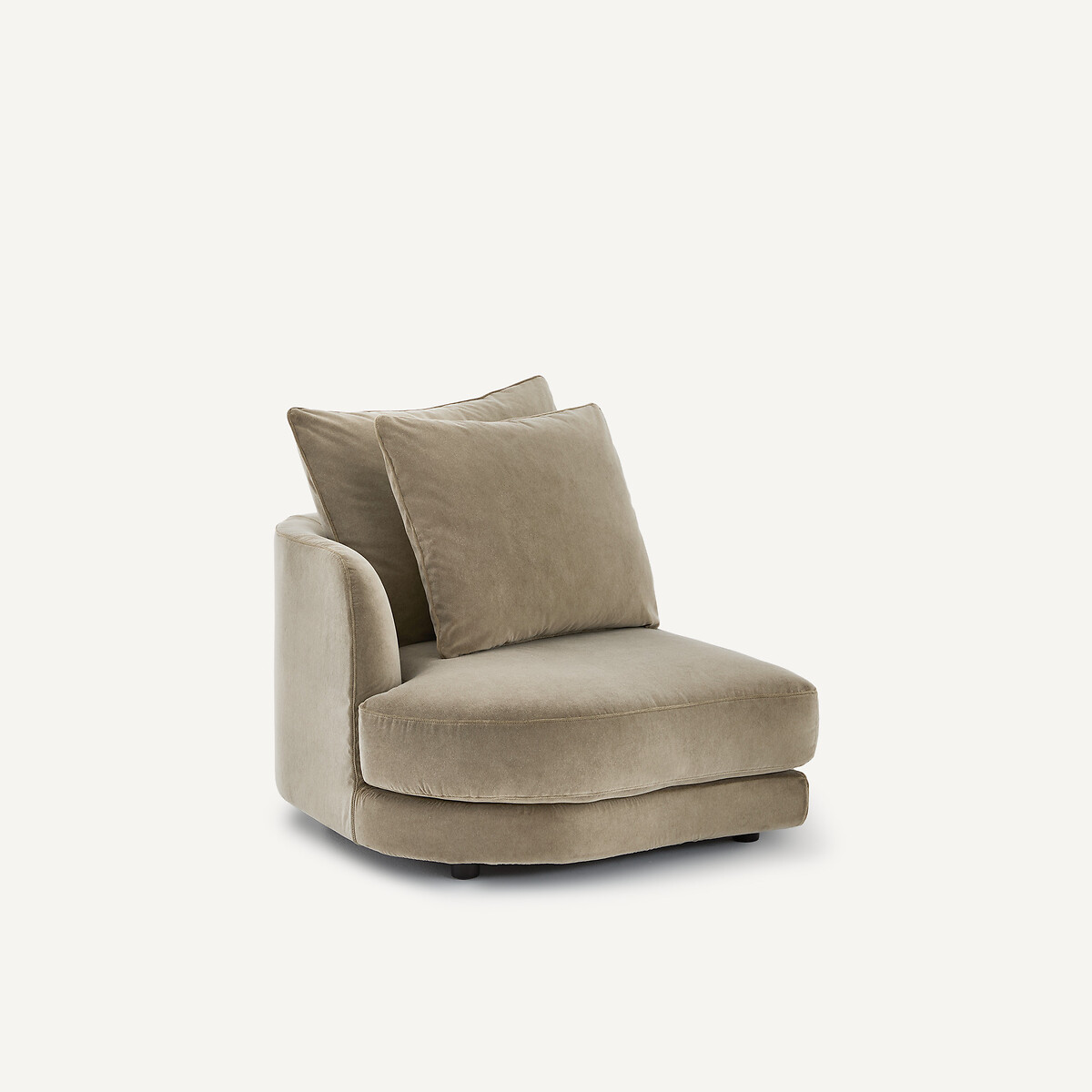 Linkes Sofa-Halbmodul, modular, aus stonewashed-Samt, TIBERIO shiitakegrau, AM.PM