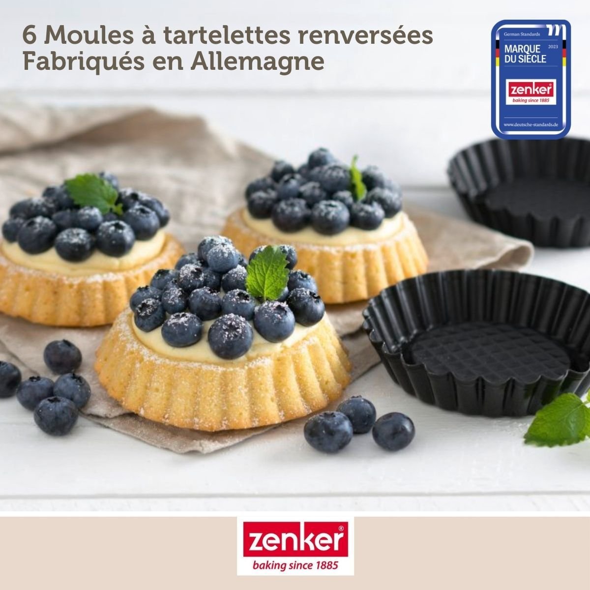 Set de 9 ustensiles de pâtisserie 6 moules à gâteaux 2 bols noir, ZENKER