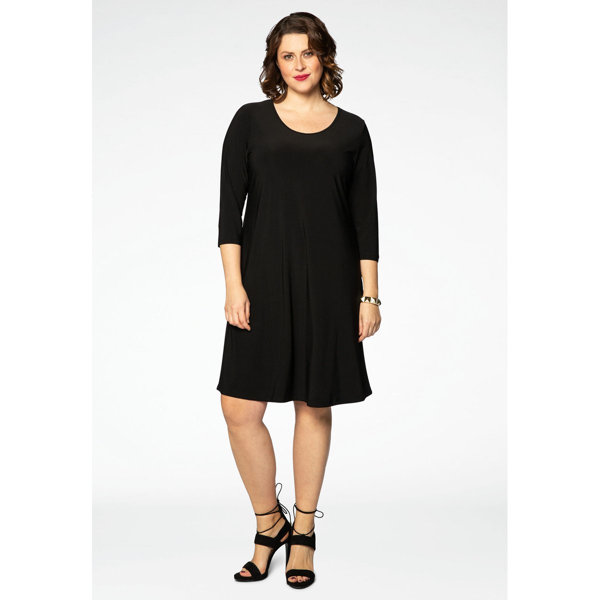 Robe manches trois-quarts noir, YOEK