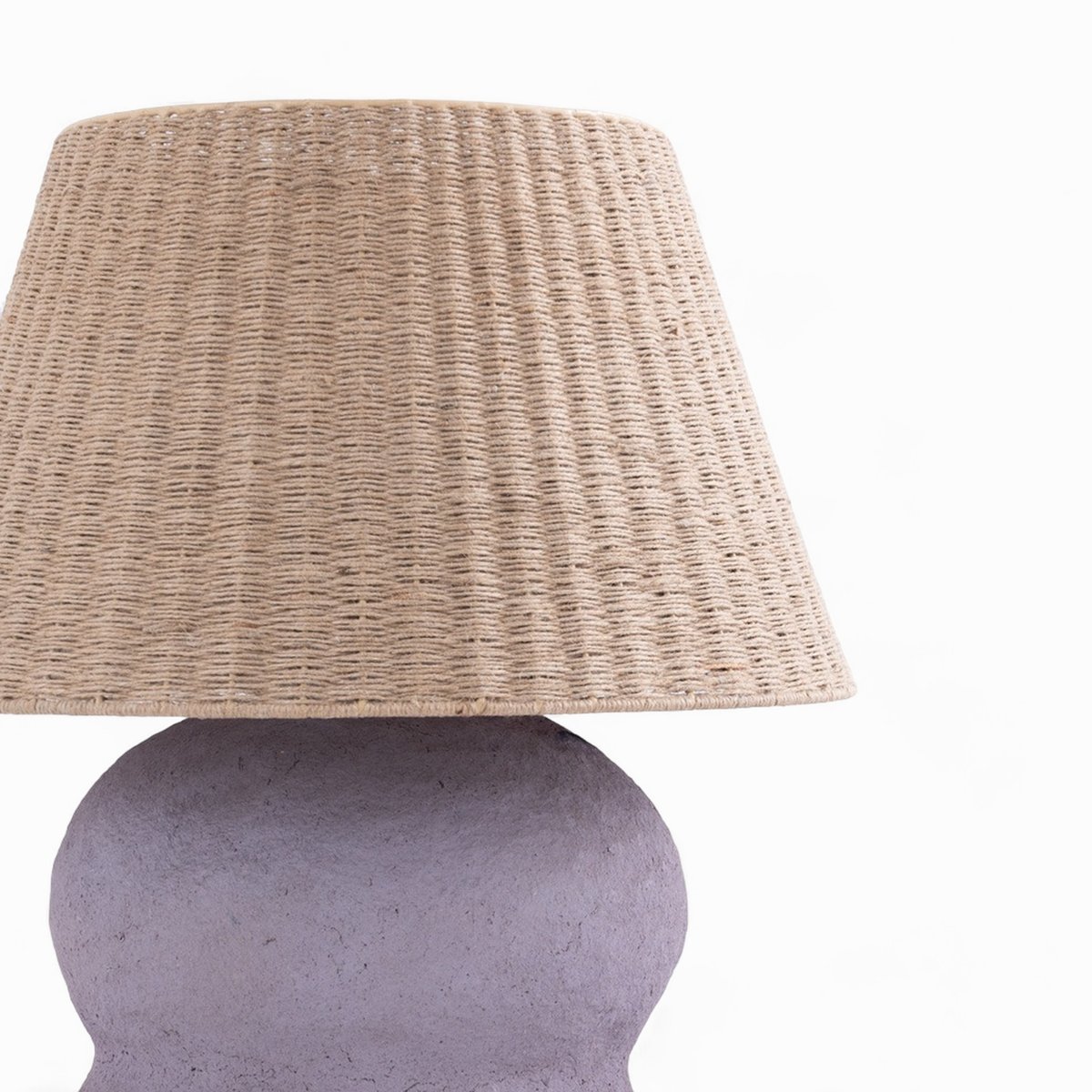 Lampe en jute et papier - IDA mauve, MAISON PAVANE