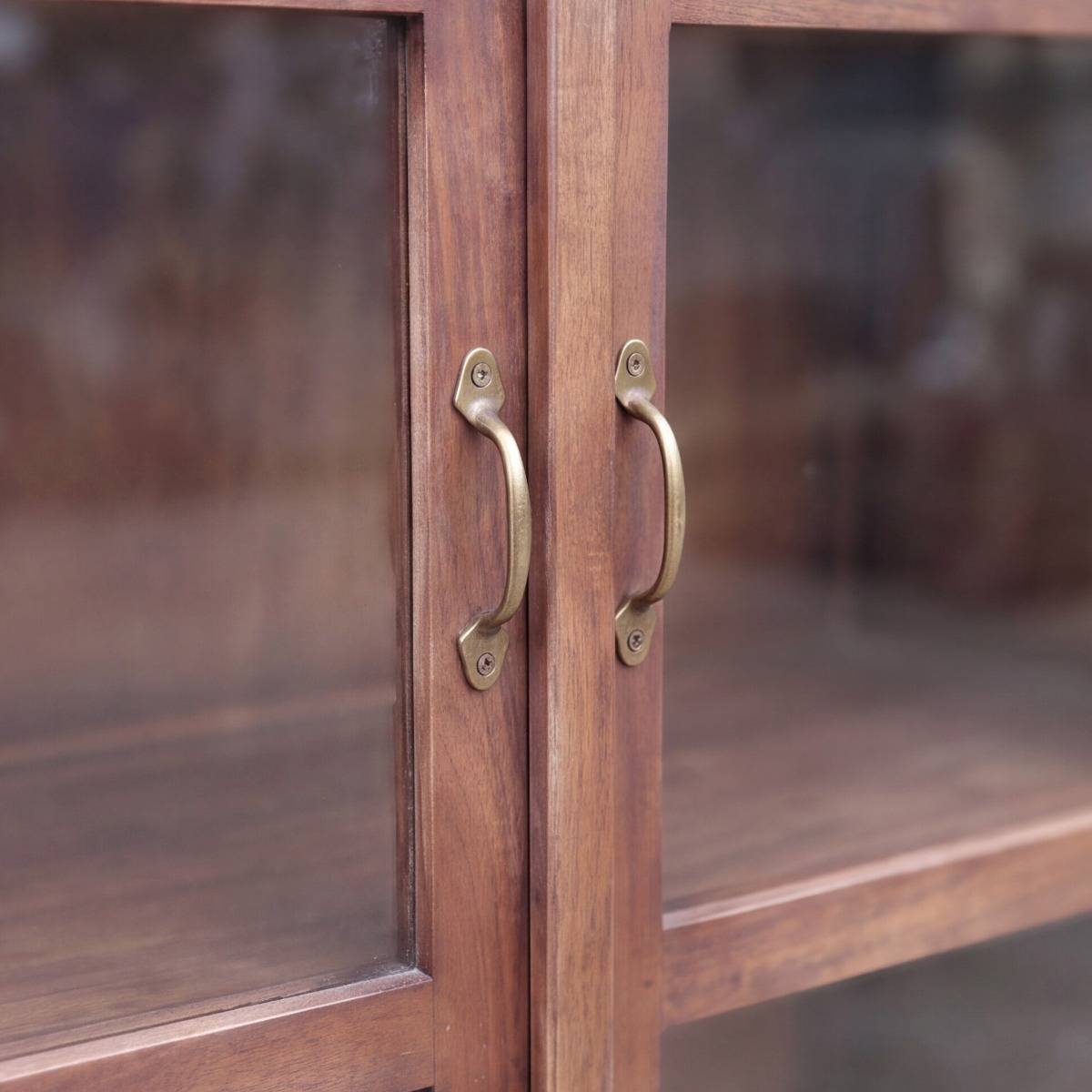 Vitrine en bois recyclé INDRA bois foncé, MADE IN MEUBLES