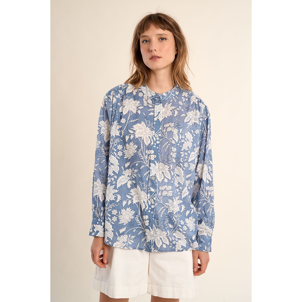 Chemise oversize en coton blue diviya, MOLLY BRACKEN