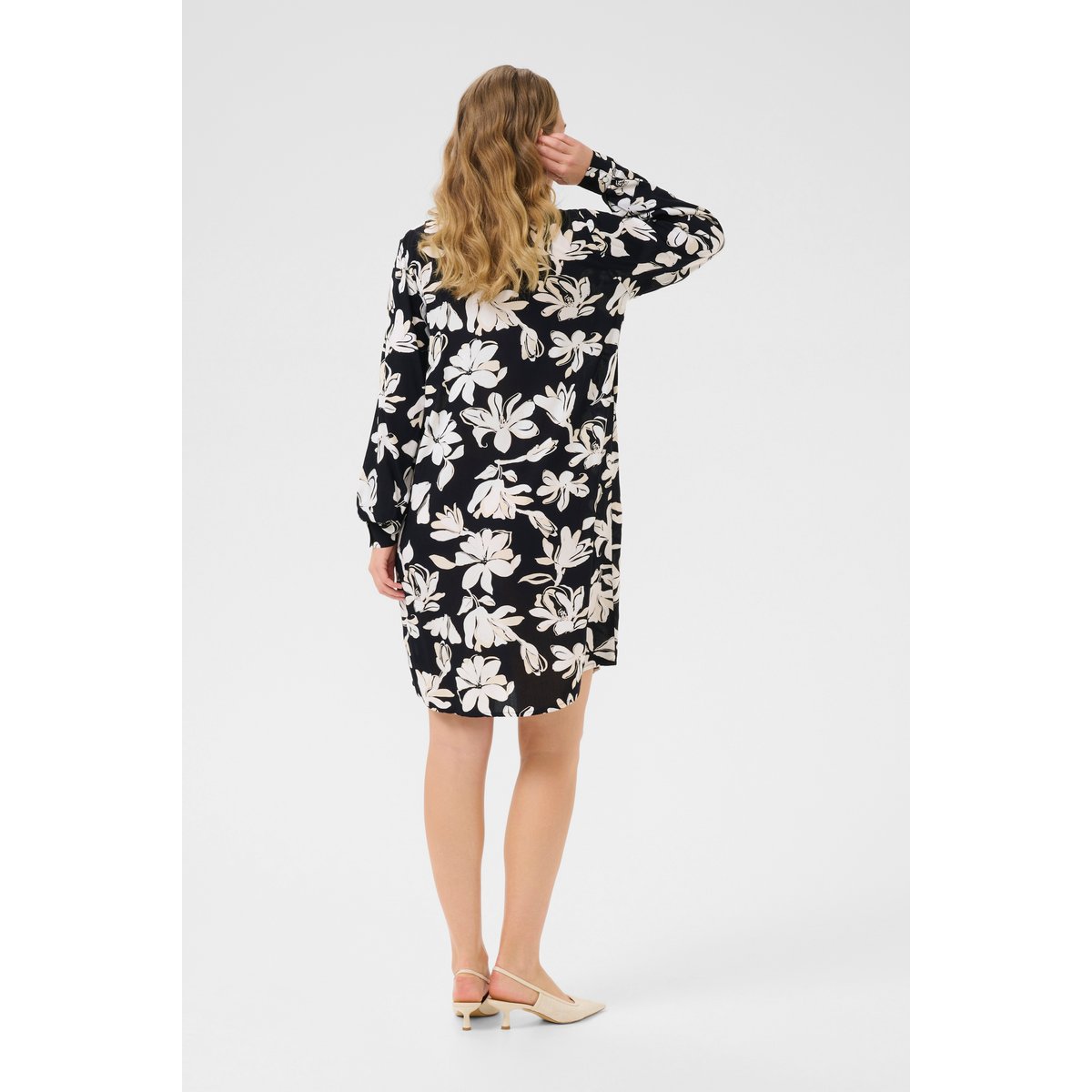 Dress noir/blanc floral, KAFFE
