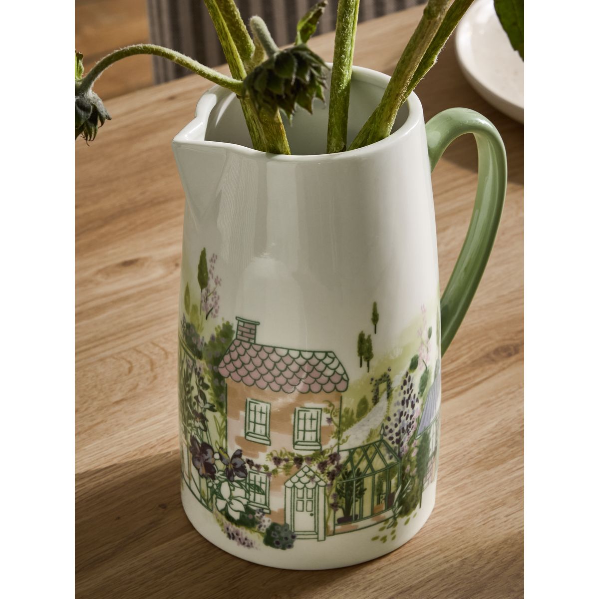 Vase effet cruche scène de maison pastel, NEXT