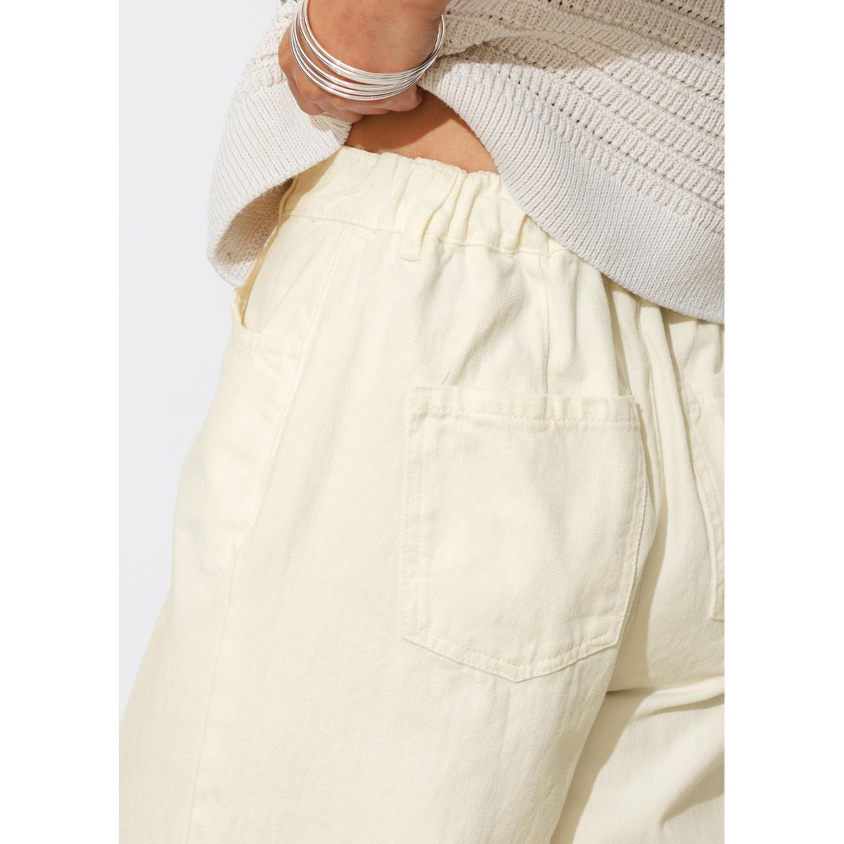 CESAR pantalon large ecru, PROMOD