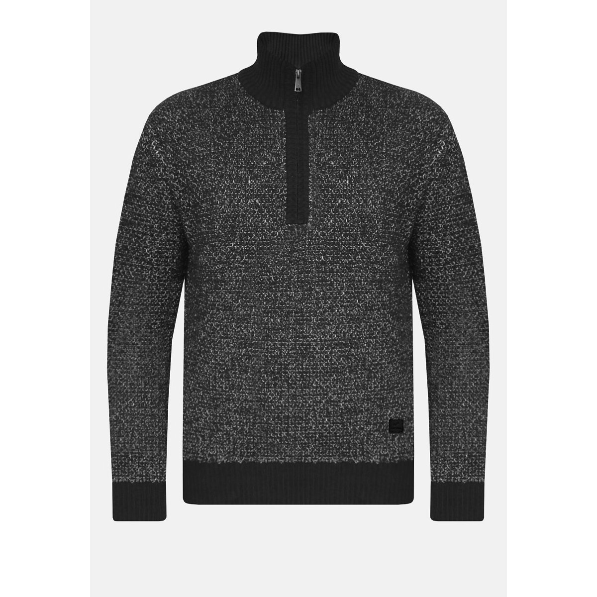 Pull col montant en fine maille noir, KAPORAL