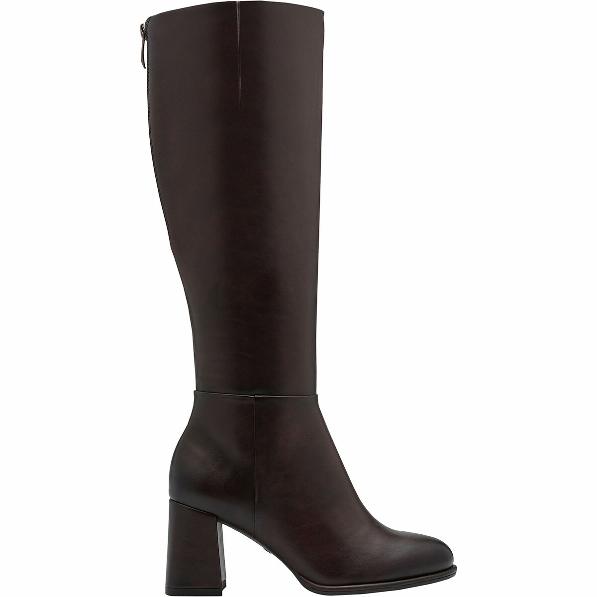 Knee-High Boots with Block Heel dark brown, TAMARIS