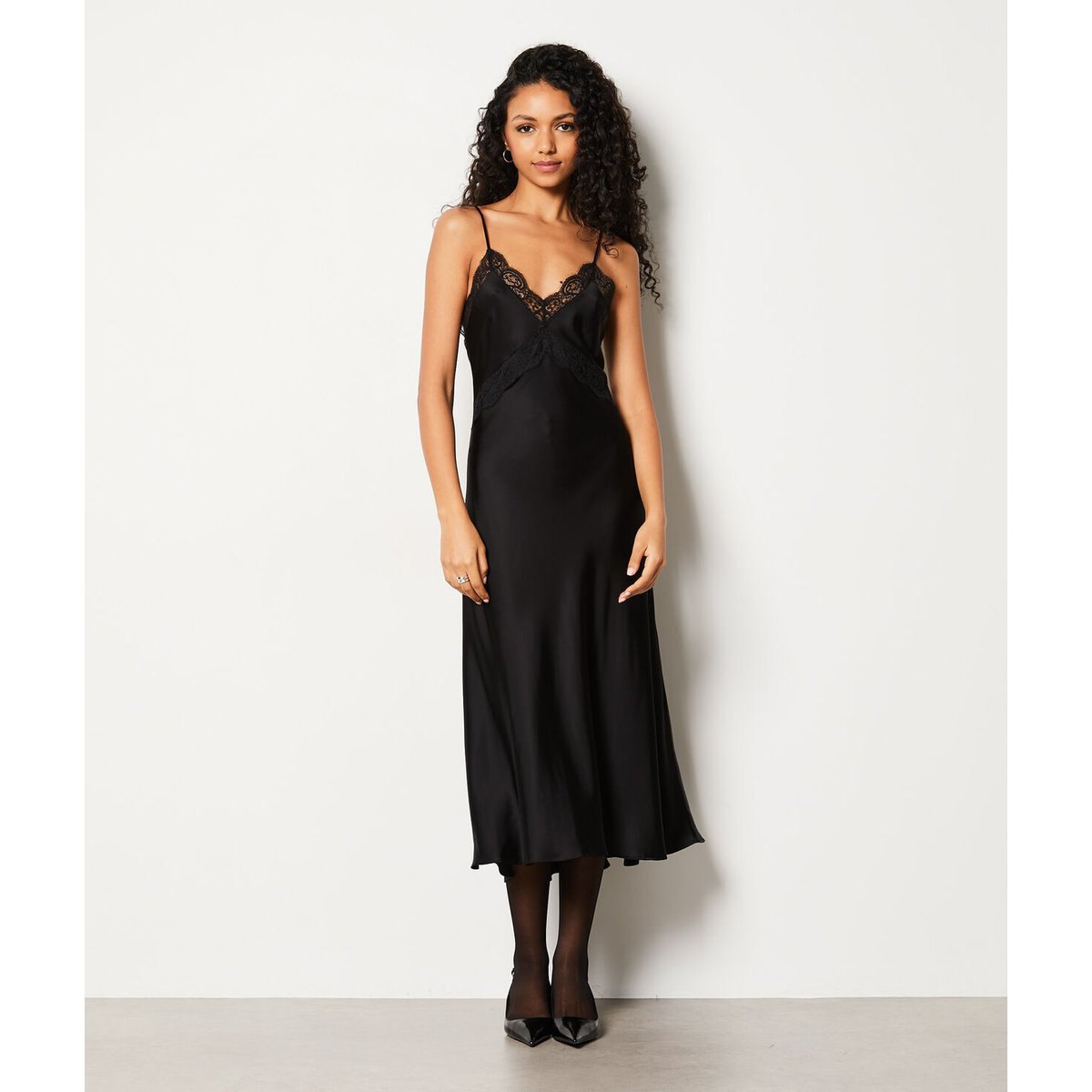 Robe longue a paillettes fabuleuse noir Etam La Redoute