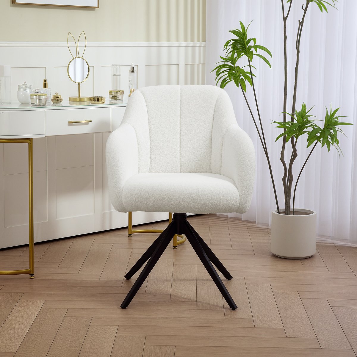Accent Chair Polyester Blanc blanc, HOMCOM
