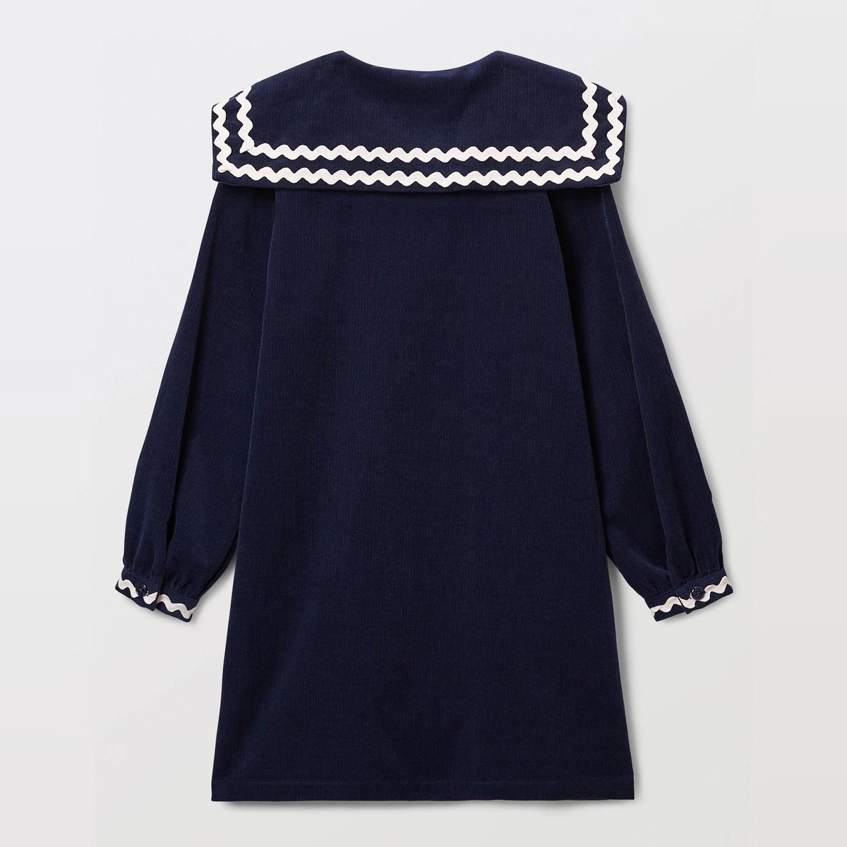 Robe en velours col marin marine, MONOPRIX