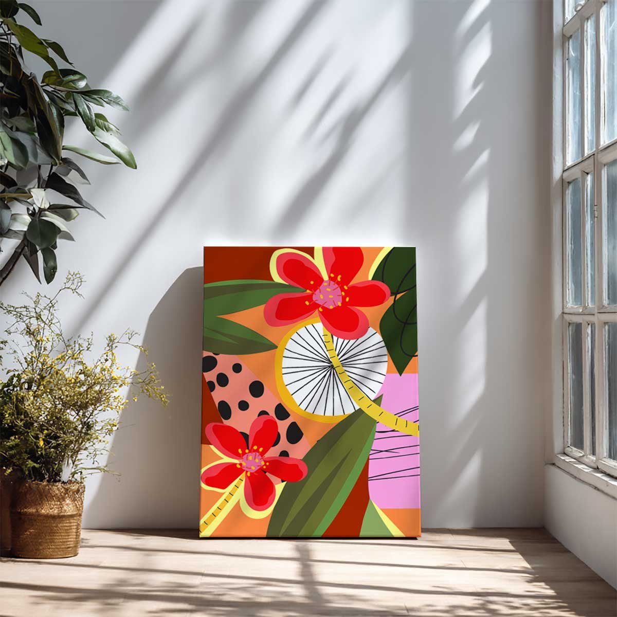 Tableau Flower Market fleurs graphiques modernes toile imprimée, HEXOA