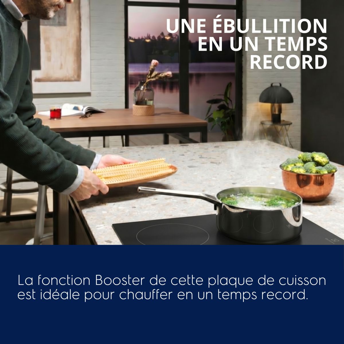 Plaque induction LIB60320CL Matt - Finition Noir Mat 3 foyers couleur unique, ELECTROLUX