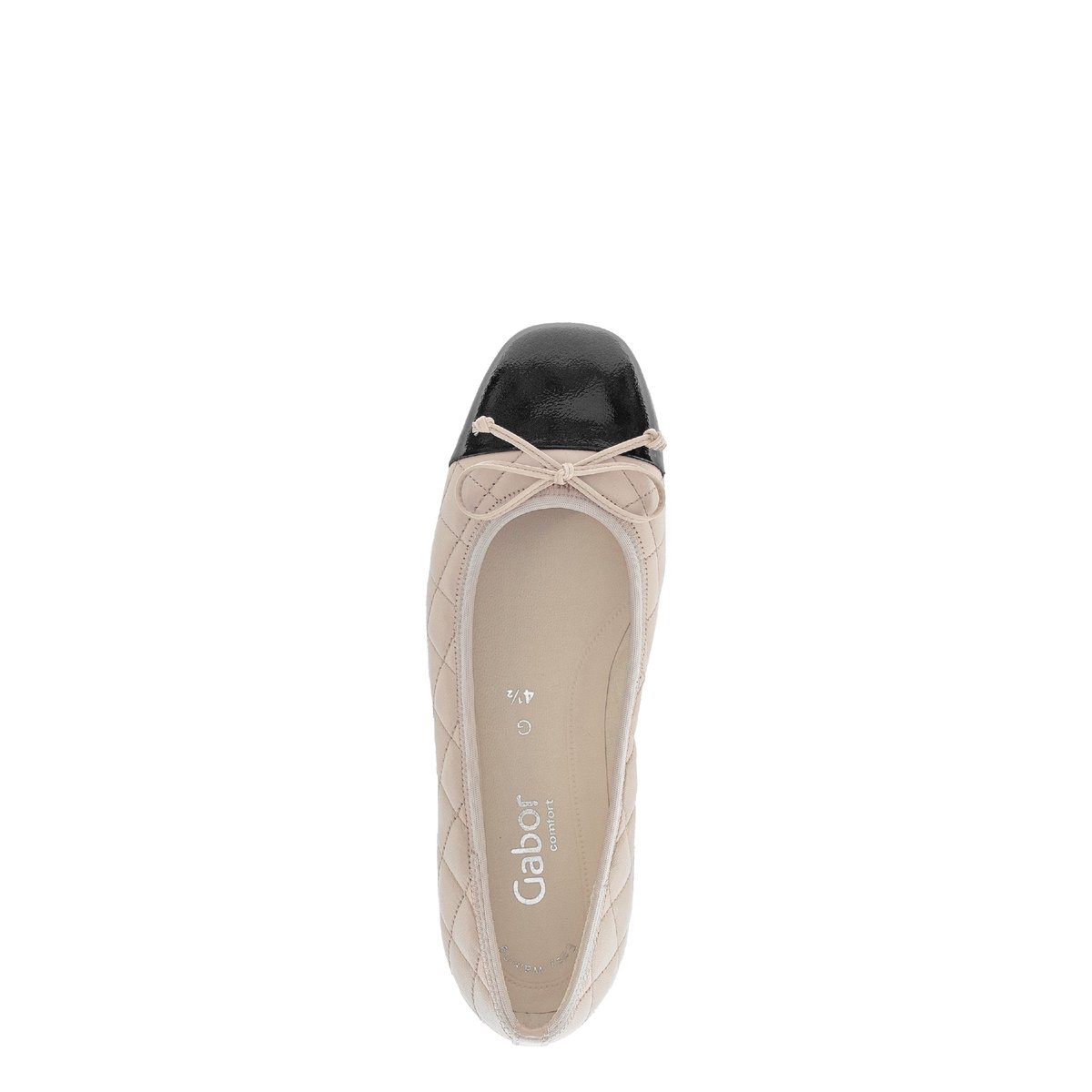 Ballerines en cuir lisse à talon décroché beige, GABOR