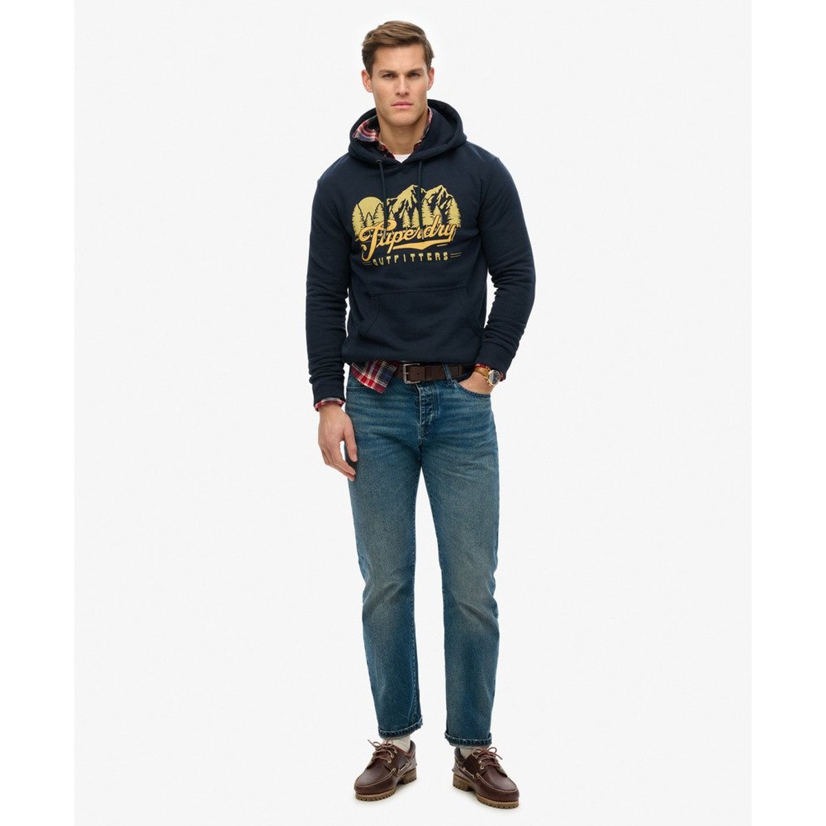 Sweat à capuche Outfitters bleu marine éclipse, SUPERDRY