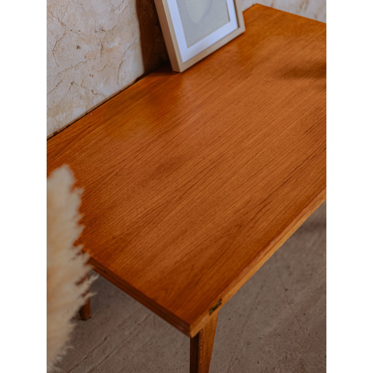 Table basse à système en bois Léonie N°837 - Bon état bois foncé, DEBONGOUT