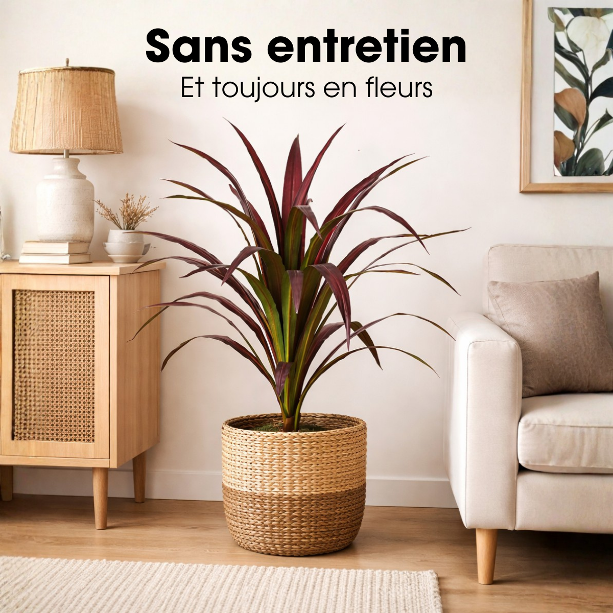 Plante artificielle BANANENBOOM rouge, MICA DECORATIONS
