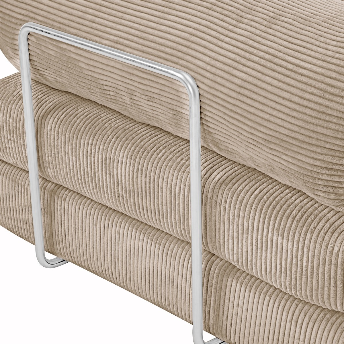 Canapé convertible compressé 3 places en velours côtelé - BUDDY beige, HOMIFAB