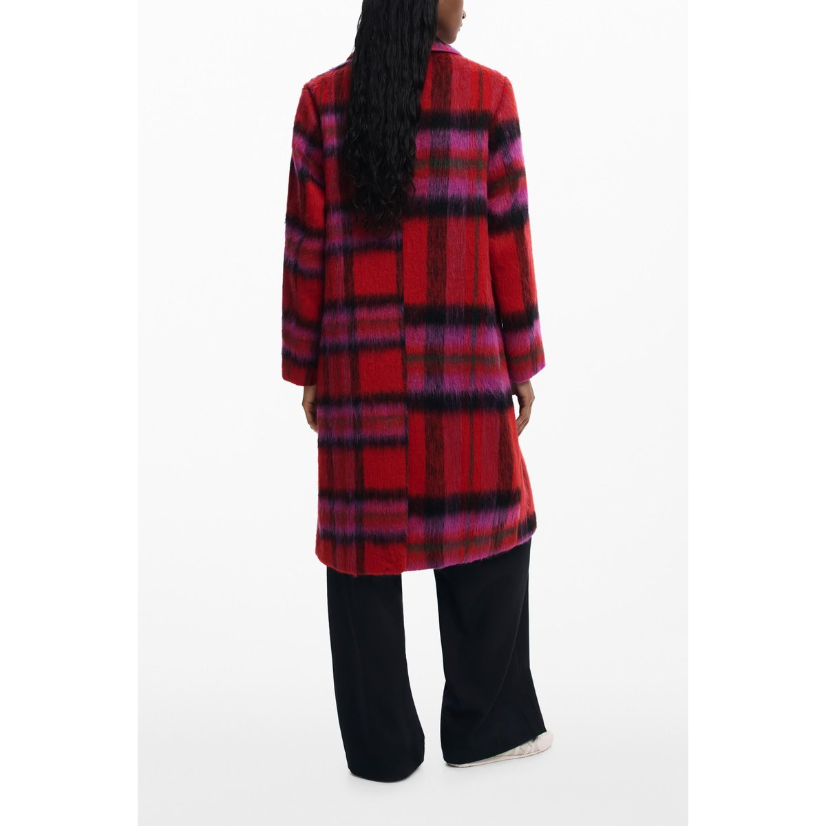 Manteau à carreaux rouges rouge, DESIGUAL