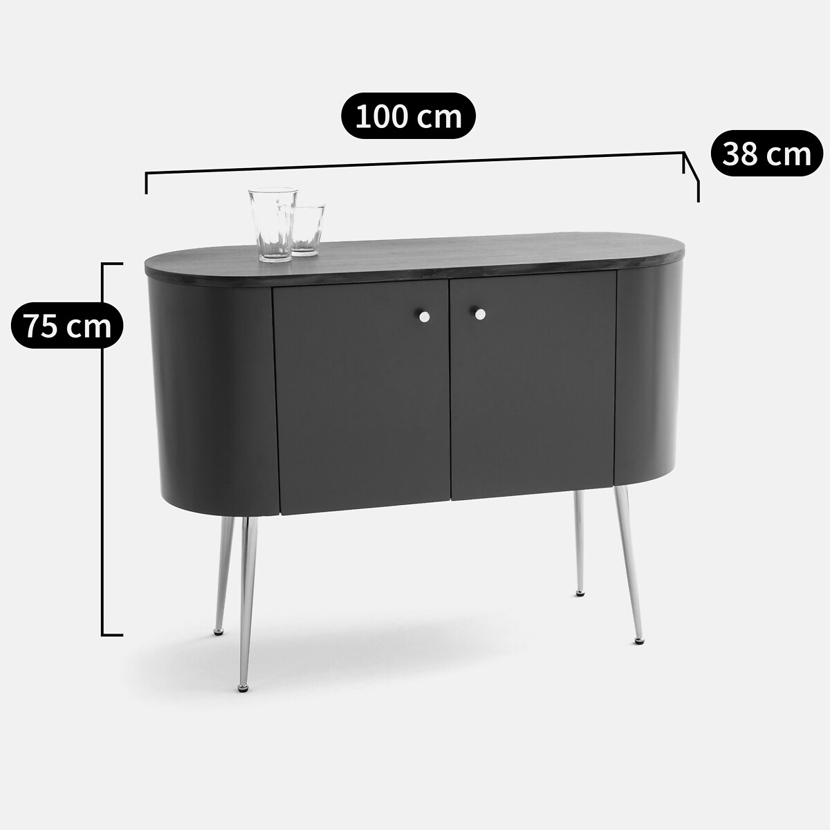 Buffet-bar TOPIM vert/noyer, LA REDOUTE INTERIEURS