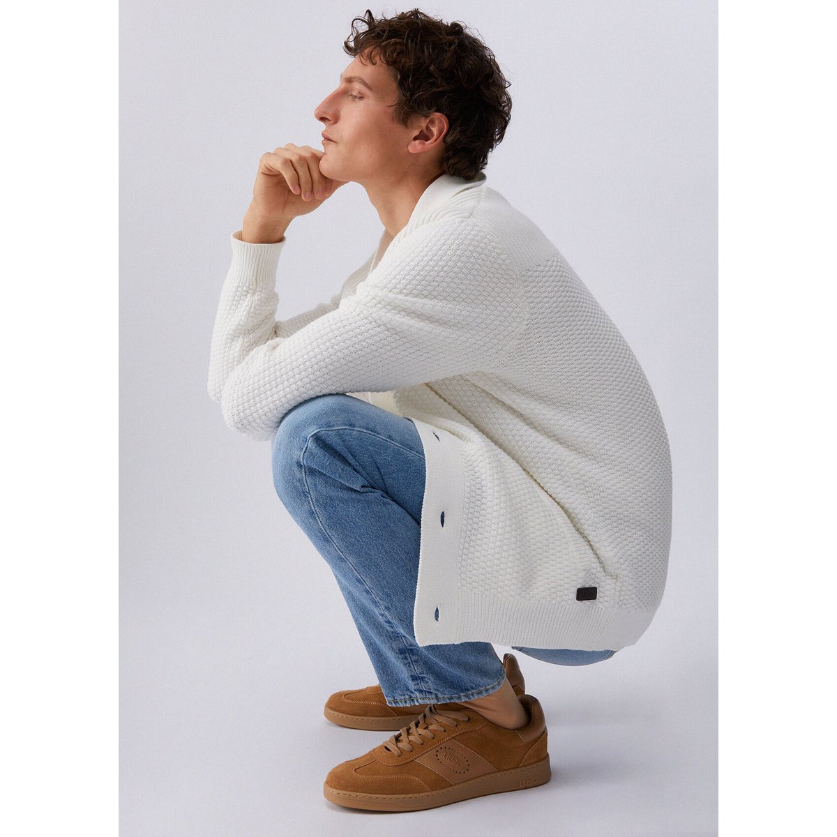 Baskets homme en daim marron, LIU JO