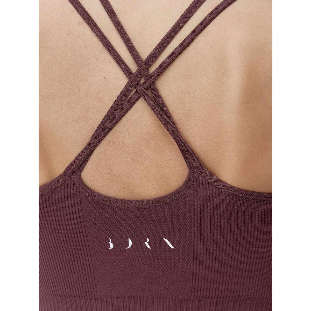 Brassière de sport femme Naia maintien moyen bretelles coussinets amovibles vin cerise, BORN