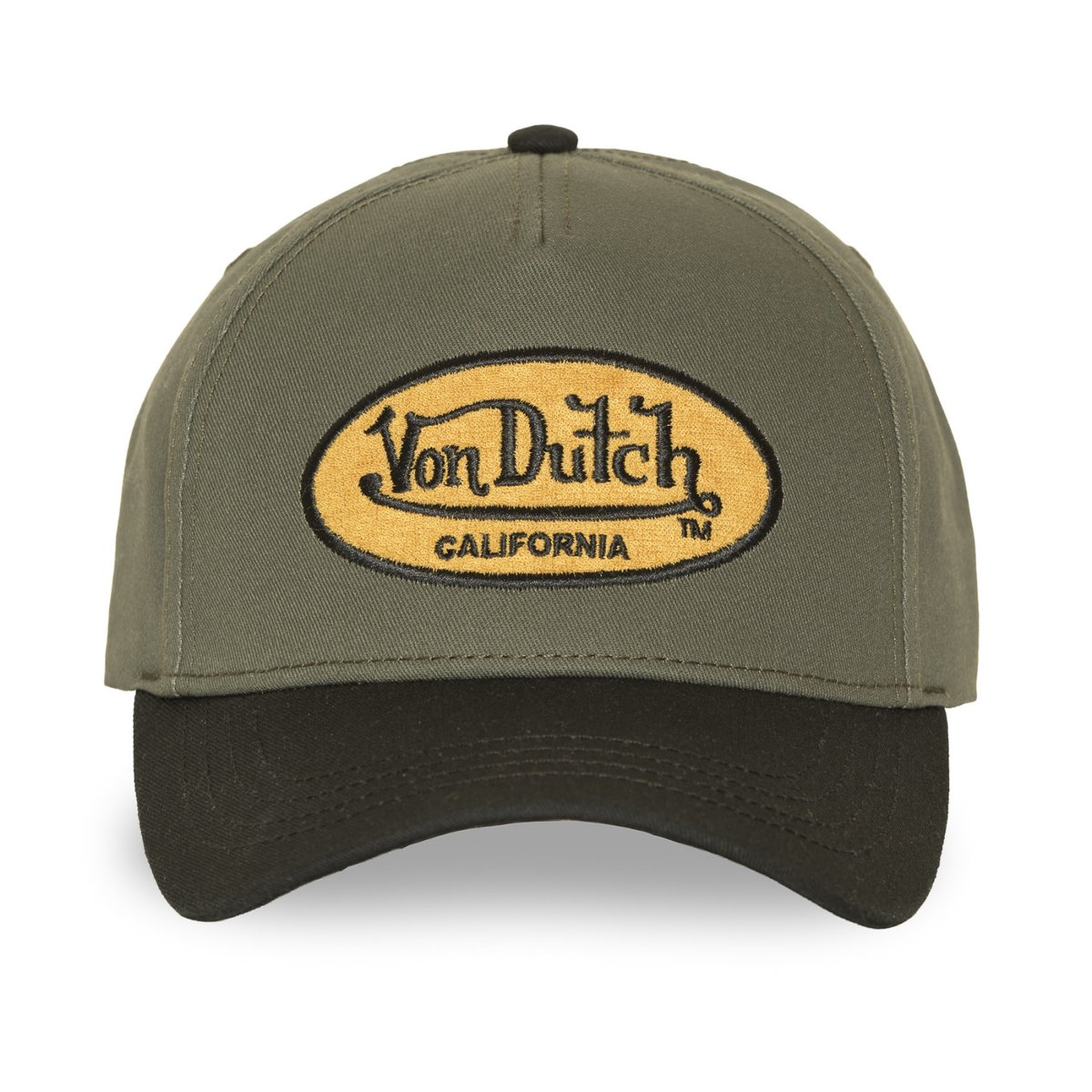 Casquette Baseball Terry kaki/noir/moutarde, VON DUTCH