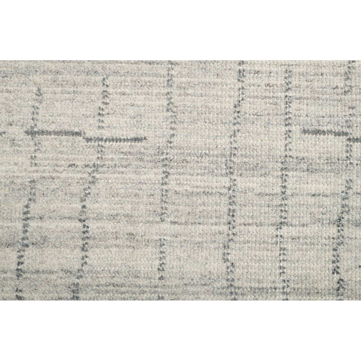 Tapis tissé main en laine vierge et polyester argent, THEKO