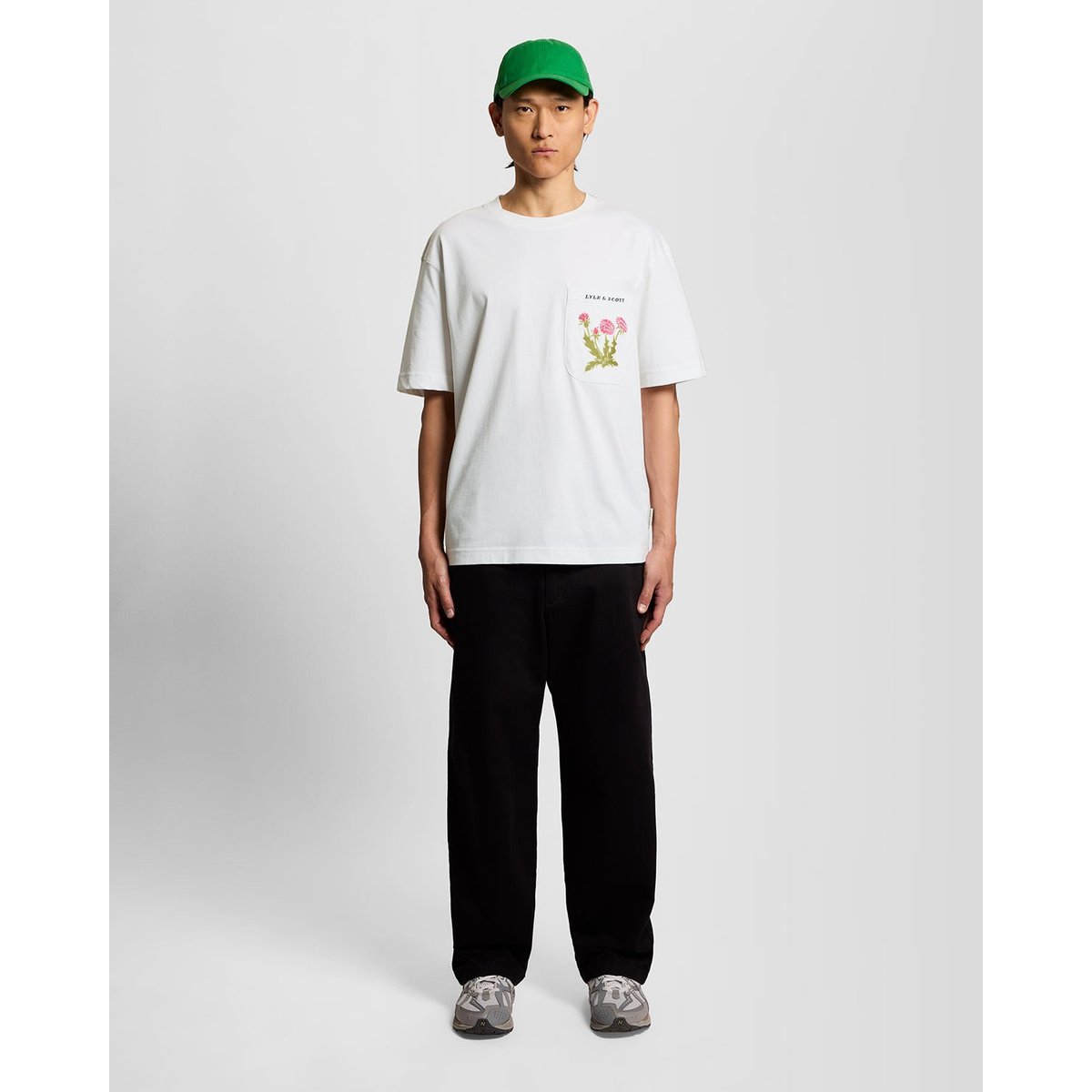 T-shirt botanique brodé poche blanc, LYLE & SCOTT