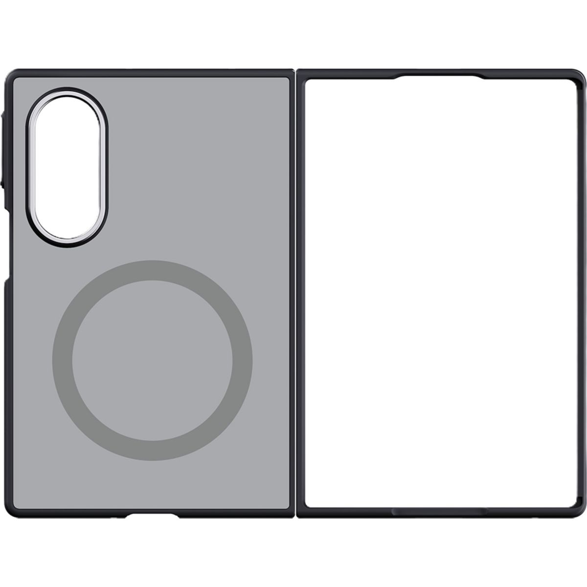 Coque Fold 8 Miroir magnétique Argenté couleur unique, SAMSUNG