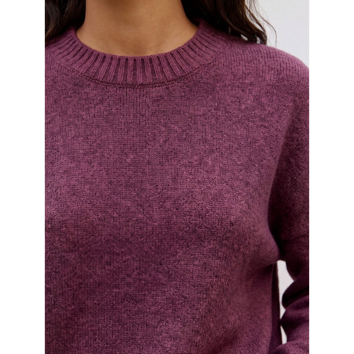 Maglione girocollo maniche lunghe bordeaux , VERO MODA