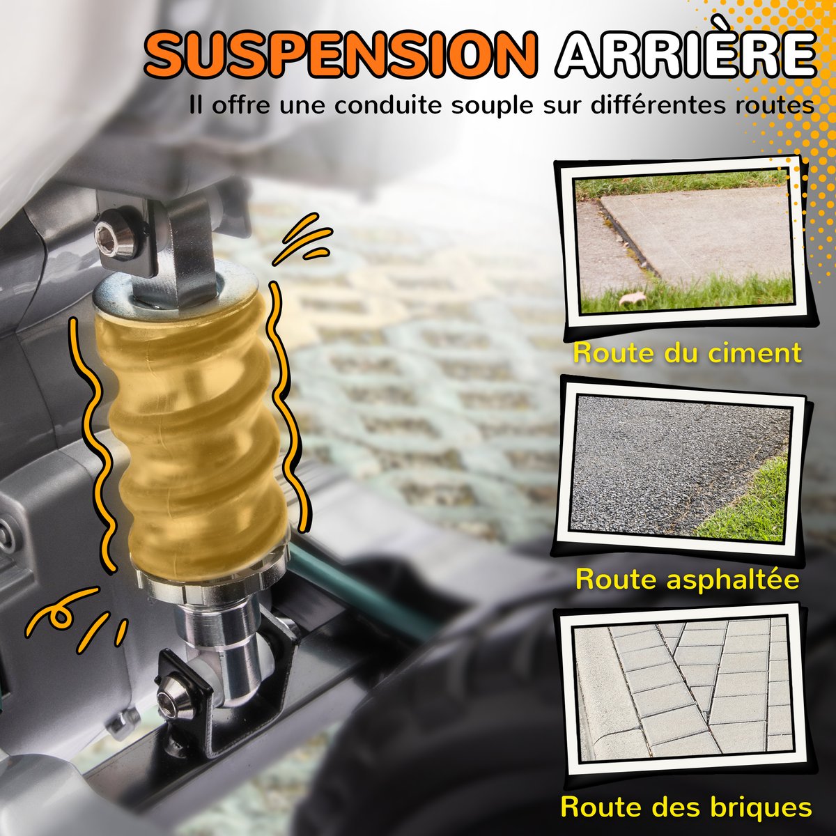Moto électrique à conducteur assis PP orange, AIYAPLAY