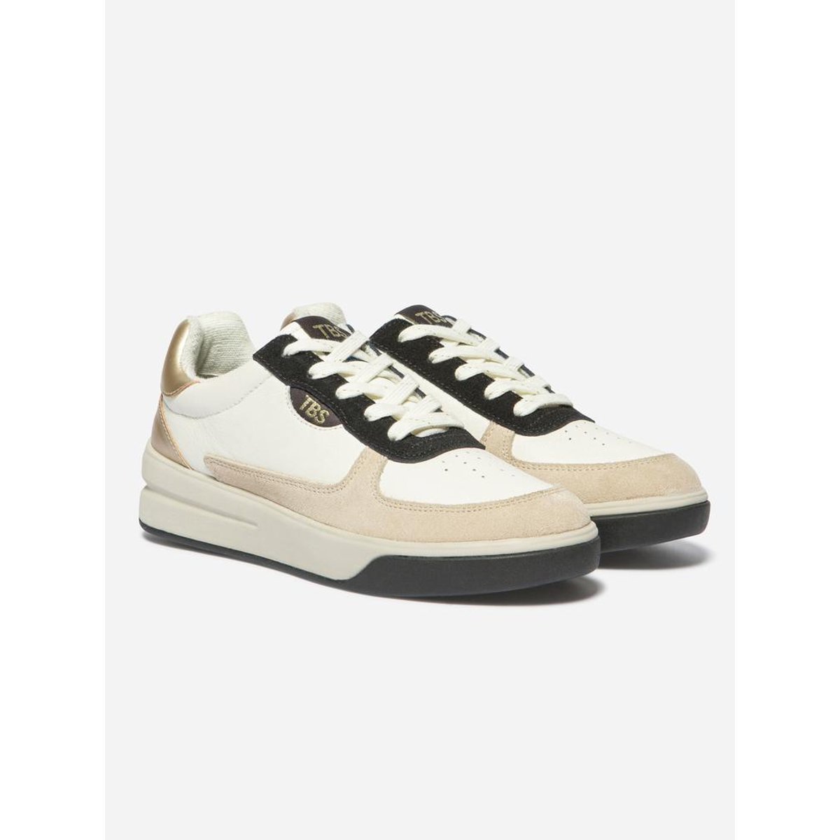 Baskets CORALIE blanc navy platine, TBS