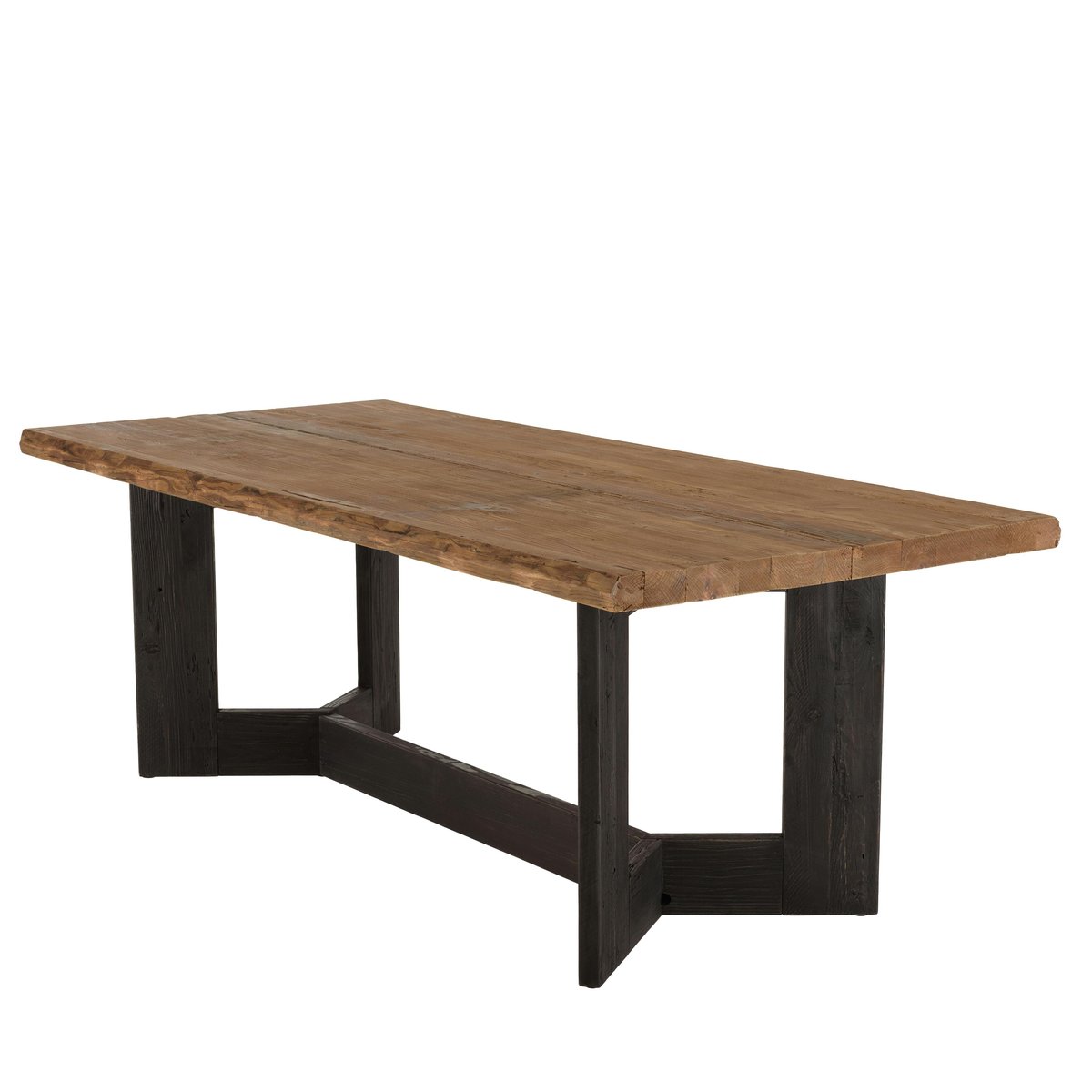 Table de repas bois recyclé pin 220 cm CRACOVIE bois naturel, PIER IMPORT
