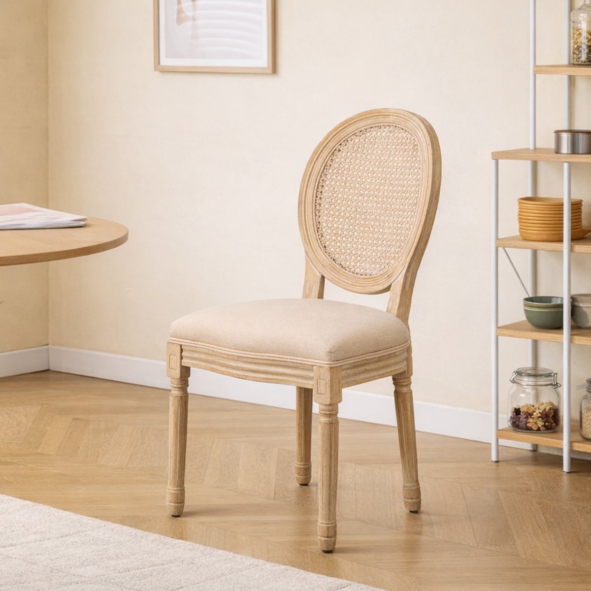 Lot de 2 chaises classiques, RICHELIEU beige, NORDLYS