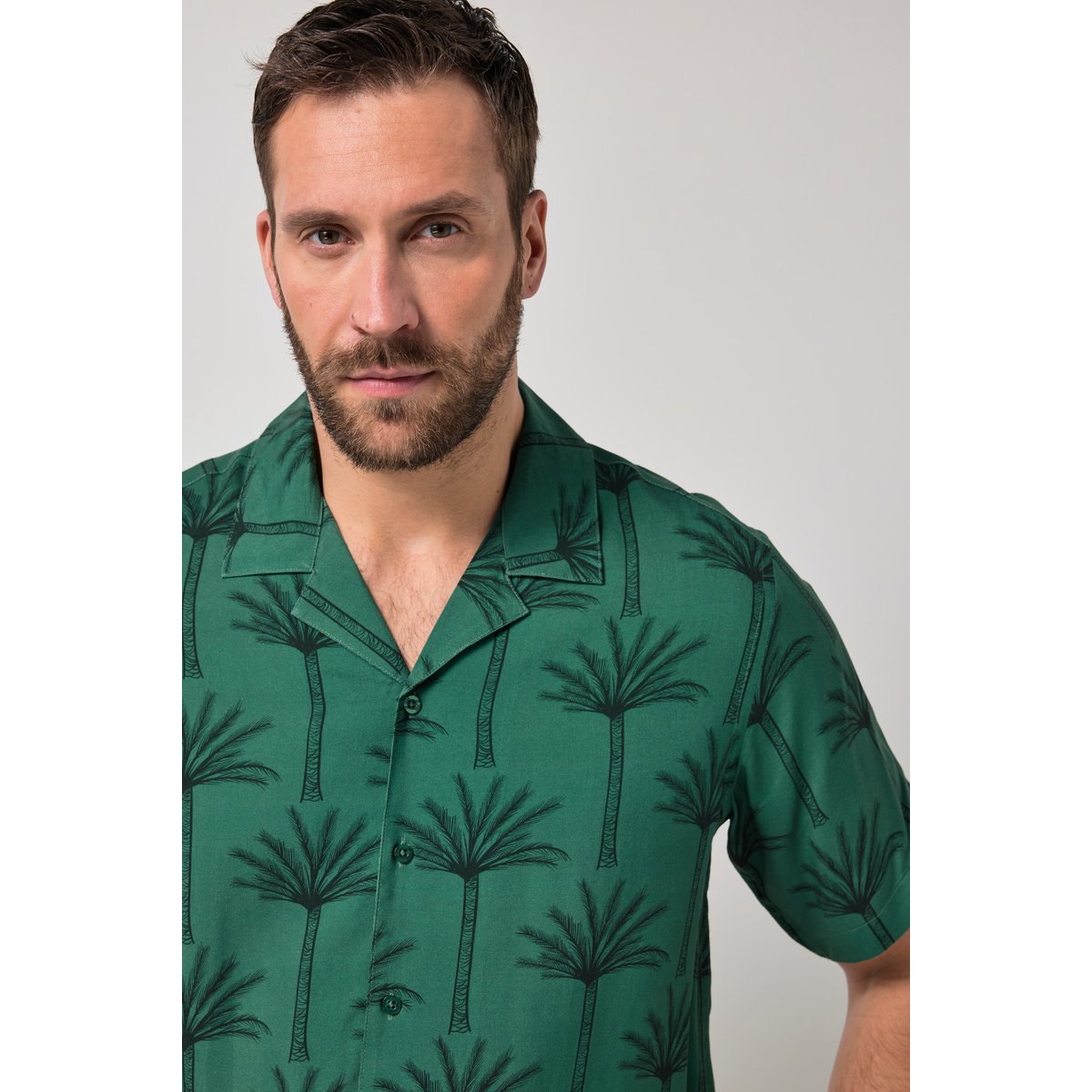 Chemise dans un imprimé all-over vert moyen, JP1880